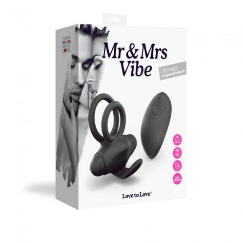 Love To Love Mr & Mrs Vibe - ерекційне віброкільце з пультом, 3.5х2.8 см (чорний) - купити в Україні | Секс шоп SEX-SHOP.ua