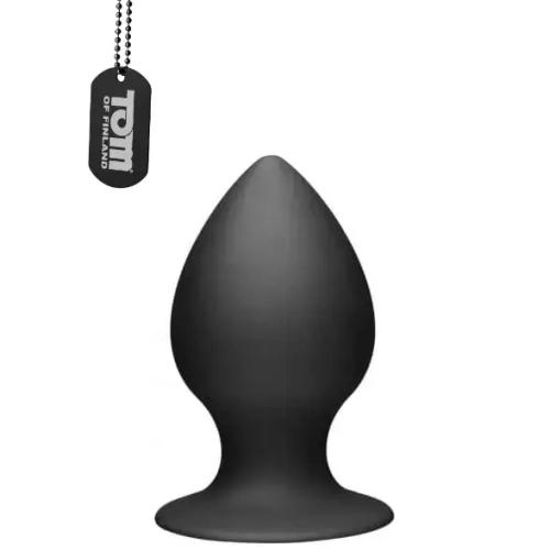 Tom of Finland XL Silicone Anal Plug - Анальная пробка с присоской, 14х7 см, (чёрный) - sex-shop.ua