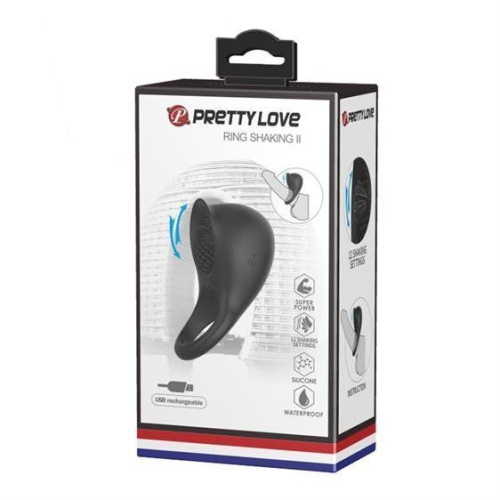 LyBaile Pretty Love Ring Shacking II Black - Эрекционное кольцо, 8,0х3,0 см (черный)
