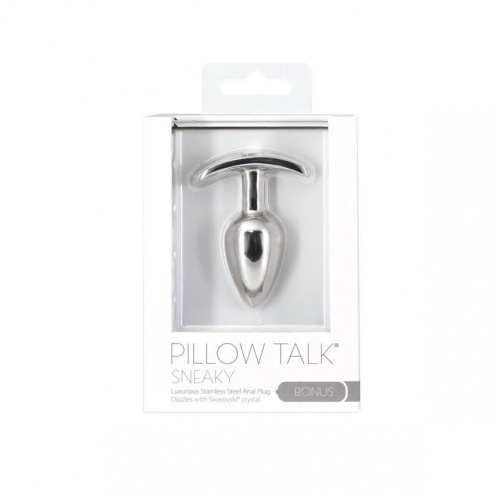Pillow Talk Sneaky Luxurious Stainless Steel Anal Plug - Анальная пробка, 6х2.5 см