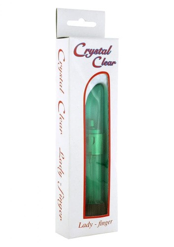 Seven Creations Crystal Clear - Вибратор пластиковый, 13х2.5 см (зеленый) - sex-shop.ua