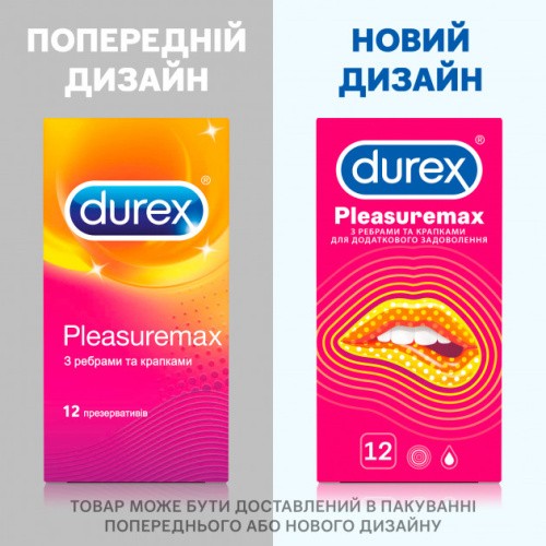 Durex №12 Pleasuremax - Рельєфні презервативи, 12 шт