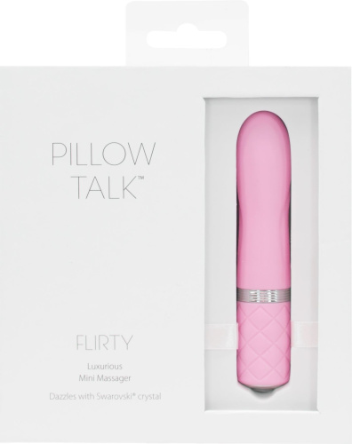 Pillow Talk Flirty Pink - Роскошный вибратор с кристаллом Сваровски, 7х2,2 см. - sex-shop.ua