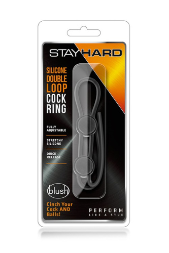 Stay Hard Double Loop - Эрекционная петля, 23 см (черный)