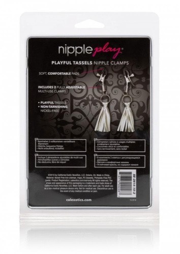 CalExotics Playful Tassels Nipple Clamps затискачі для сосків з пензликами (чорний)