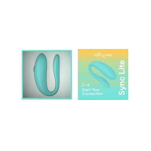 We-Vibe SYNC Lite Aqua + Лубрикант 50 мл - Вибратор для клитора и точки G, 7,5х3 см (бирюзовый) - sex-shop.ua