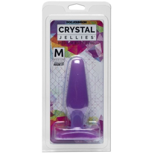 Doc Johnson Crystal Jellies Butt Plug Medium - анальная пробка, 13х3.5 см (фиолетовый) - sex-shop.ua