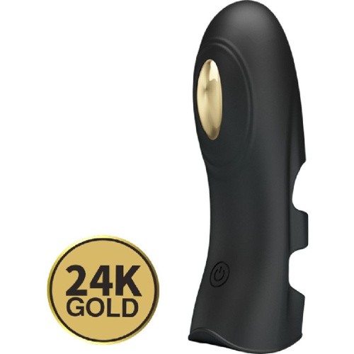 LyBaile Pretty Love Pegasus electric Finger Vibrator Black - Насадка для фингеринга с элекстростимуляцией и золотом, 10.5х3.1 см - sex-shop.ua