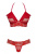Obsessive 863-SET-3 set - эротический комплект с оборками, S/M (красный)