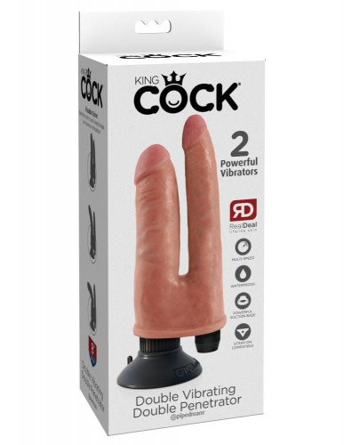 Pipdream King Cock Vibrating Double Penetrator - вибратор для двойного проникновения - sex-shop.ua