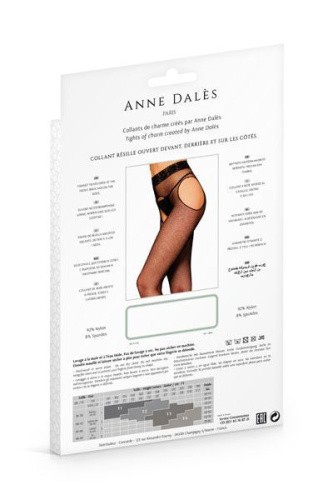 Anne De Ales Morgane T1 - Колготки-чулки с поясом и вырезами, S (чёрный) - sex-shop.ua