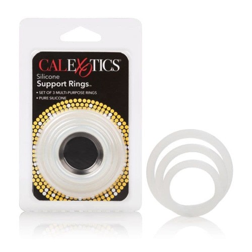 Эрекционные кольца Silicone Support Rings (черный) - sex-shop.ua