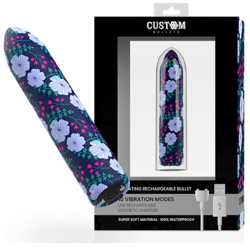 Custom Bullets - Spring - Потужна віброкуля, 6.25х2 см (квітковий принт) - купити в Україні | Секс шоп SEX-SHOP.ua