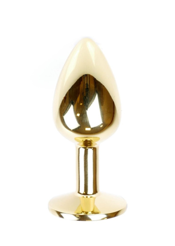 Металева анальна пробка із кристалом Boss Jewellery Gold Plug Light - купити в Україні | Секс шоп SEX-SHOP.ua