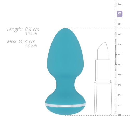 Cala Azul - Blanca Vibrating anal plug - Анальная вибропробка, 8,3 см (бирюзовый) - sex-shop.ua