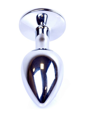 Boss Jewellery Silver Plug Clear - Анальная пробка с кристаллом, 7х2.7 см (прозрачный) - sex-shop.ua