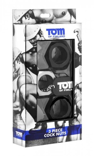 Tom of Finland 3 Piece Cock Nuts - набор эрекционных колец, 2.54 см - sex-shop.ua