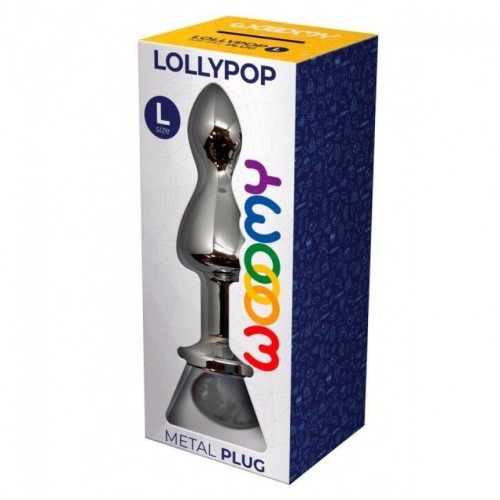 Wooomy Lollypop Double Ball, L - Анальна пробка з каменем, 10.5х3.5 см (прозорий) - купити в Україні | Секс шоп SEX-SHOP.ua