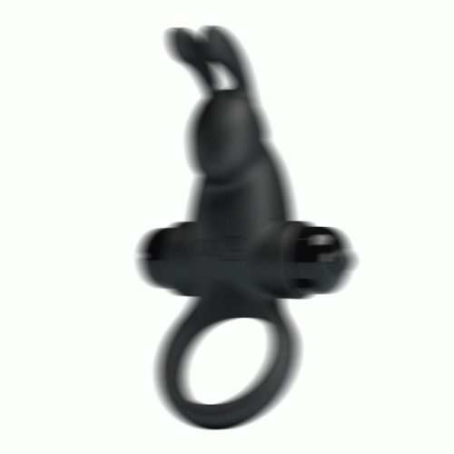Pretty Love Vibro Penis Ring Rabbit I - Эрекционное кольцо с вибрацией, 11.3х2.8 см (черный)