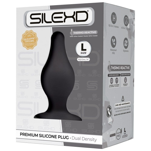 Orion SilexD Model 2 size L - Анальная пробка двухслойная, 10.2х4.5 см (черный)