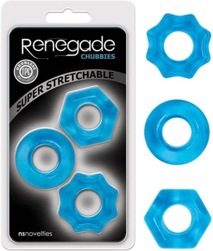 Ns Novelties Renegade Chubbies Rings - Набір ерекційних кілець (блакитний)