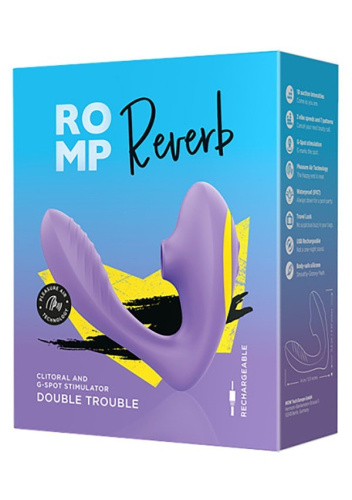 Romp REVERB - Вібратор для пар із вакуумною стимуляцією, 14 см (фіолетовий)