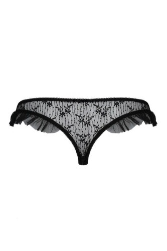 Passion Exclusive - Donia Thong - Трусики з оборками, S/M (чорні) - купити в Україні | Секс шоп SEX-SHOP.ua