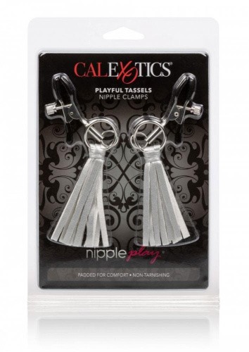 CalExotics Playful Tassels Nipple Clamps зажимы для сосков с кисточками (серебристый) - sex-shop.ua