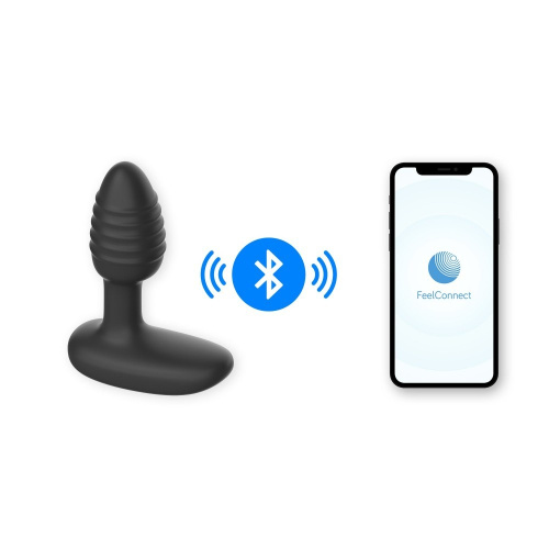 Анальная пробка с подсветкой и вибрацией OhMiBod Lumen powered by KIIROO, 10.2х3.3 см (чёрный)