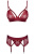 Obsessive Wonderia set - кружевной эротический комплект с поясом для чулок, S/M (бордовый)