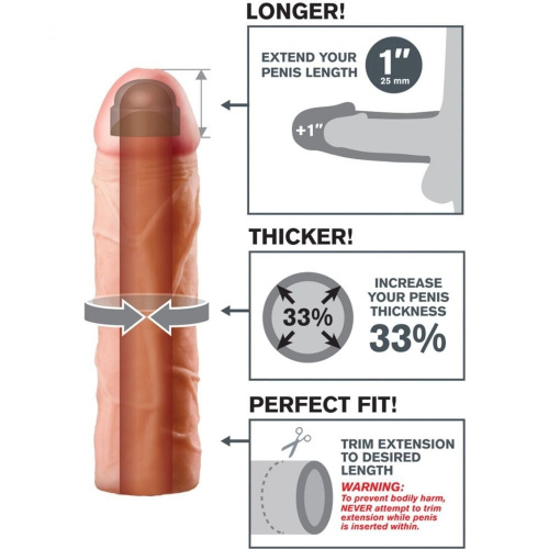 Pipedream Perfect Extension Flesh - Насадка-удлинитель для пениса, 2.5 см - sex-shop.ua