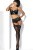 Kinga Desire II N-129 - эротический комплект: бюст, трусики с пажами для чулок и чулки, S/M (черный)