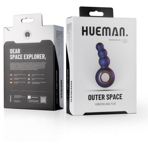 Hueman Outer Space Vibrating Anal Plug - Анальна пробка з вібрацією, 13,2 см (фіолетовий)
