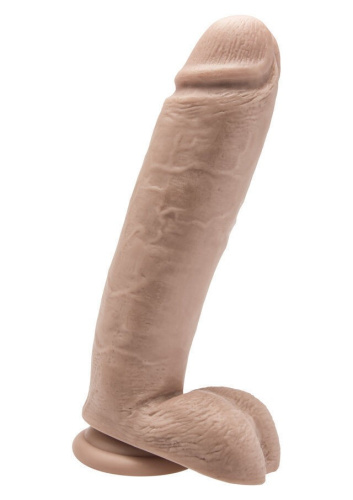 Get Real Cock 10 Inch W/ Balls Flesh - Реалистичный вибратор, 25.5х6 см (телесный)