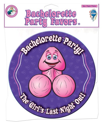 Pipedream Bachelorette Party Favours Plates - Тарелки для девичника, 8 шт