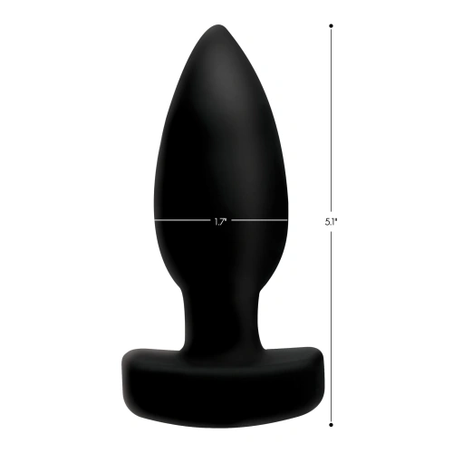 Ass Thumpers Smooth Vibrating Anal Plug - анальная вибропробка с пультом дистанционного управления, 13х4.3 см (чёрный) - sex-shop.ua