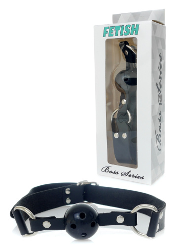 Ball Gag Black - Fetish Boss Series - Кляп з отворами (чорний) - купити в Україні | Секс шоп SEX-SHOP.ua