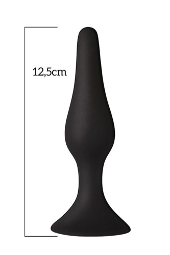 MAI Attraction Toys №34 анальна пробка на присосці, 12,5 х3, 2 см (чорний)
