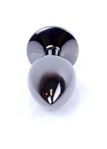 Boss Jewellery Dark Silver PLUG Black - Анальная пробка с кристаллом, 7х2.7 см (чёрный) - sex-shop.ua