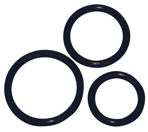 Silicone Cock Ring Set - Набір ерекційних кілець, 3 шт (чорний)