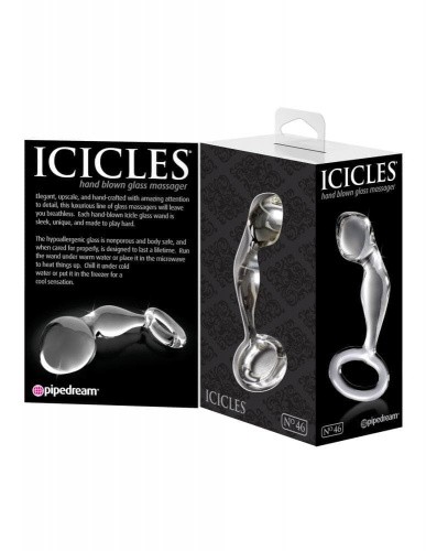Pipedream Icicles No.46 - массажер простаты, 8х2.5 см (прозрачный)