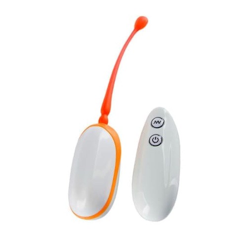 Виброяйцо MF Remote Egg, 6,5Х3,1 см (белый с оранжевым) - sex-shop.ua