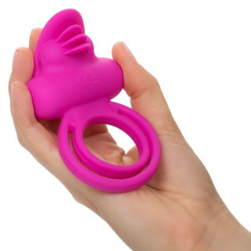CalExotics Dual Clit Flicker Enhancer - подвійне віброкільце, 6х3.7 см (рожевий) - купити в Україні | Секс шоп SEX-SHOP.ua