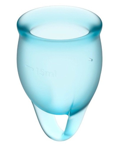 Satisfyer Feel Confident - набор менструальных чаш, 15 мл и 20 мл (голубой) - sex-shop.ua