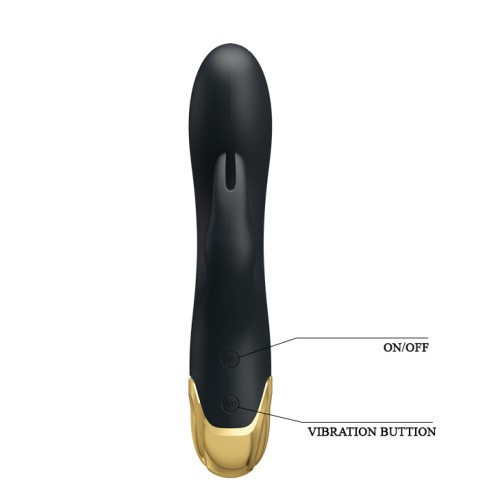 Pretty Love Royal Pleasure Vibrator - Вибратор-кролик с позолоченной рукояткой, 19.2х3.8 см (черный)