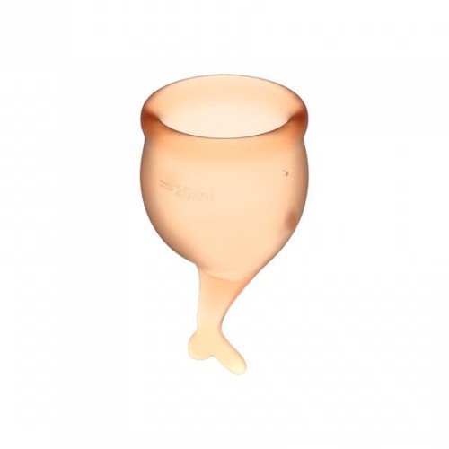 Satisfyer Feel Secure - набор менструальных чаш, 15 мл и 20 мл (оранжевый) - sex-shop.ua