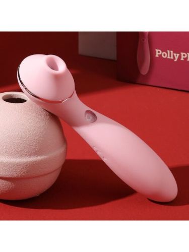 KisToy Polly Plus - Вакуумный вибратор, 16.8х3.5 см (розовый) - sex-shop.ua