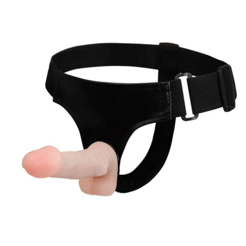 LyBaile Jessica Strap-On - Страпон с двумя насадками, 10.5х3 см (телесный)