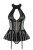 Obsessive 859-COR-1 corset - эротический комплект: корсет с подвязками и трусики, S/M (чёрный)