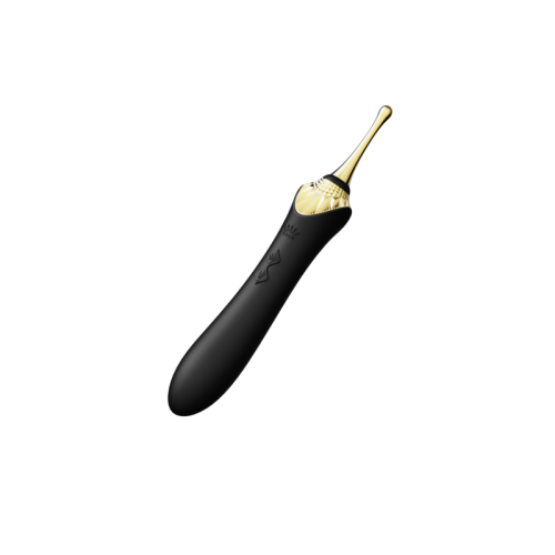 Zalo Bess Pin Point Vibrator - Вишуканий вібратор для клітора з насадками, 22х3.3 см (чорний)